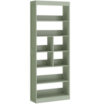 Bookcase, 6-Tier Bookshelf with Open Storage Shelves, Cubes, 180 cm Tall Display Shelf with Anti-Tipping Design, Green
