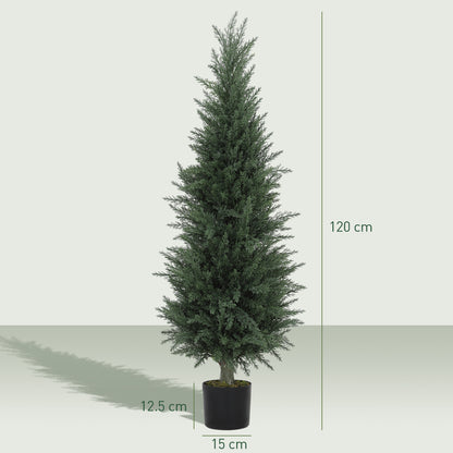 Set of Two Artificial Cypress Trees - Green