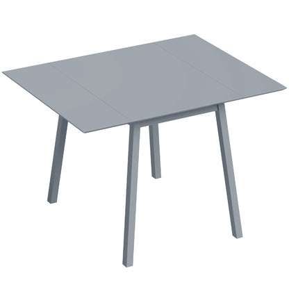 Solid Wood Folding Dining Table, Drop Leaf Table for 2-4 People, Rectangle Kitchen Table
