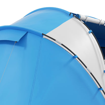 4 Man Camping Tent, UV Protection Tunnel Tent with 2 Bedrooms and Living Area, Large Hiking Sun Shelter, 430 x 240 x 170 cm