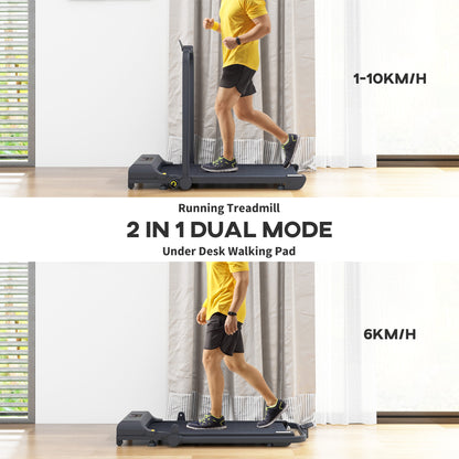Walking Pad Treadmill, Folding Under Desk Treadmill, 1-10km/h, with Remote Control, Black