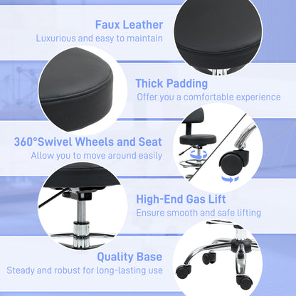 Drafting Chair, Office Chair with Backrest and Adjustable Footrest, Height Adjustable Stool
