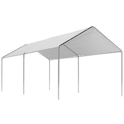 3 x 6m Heavy Duty Carport Garage Car Shelter Galvanized Steel Water UV Resistant Waterproof, White
