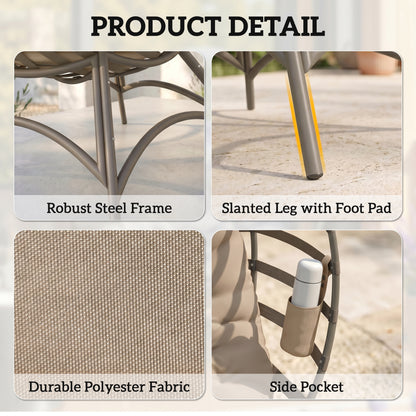 Egg Chair with Cushion & Side Pocket - Sand