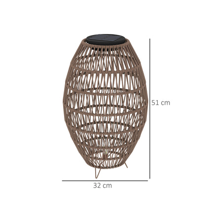 Rattan Solar Lamp, Garden Solar Lantern with Auto On/Off Light, IP44 Waterproof, Decorative Outdoor Rattan Lamp for Porch
