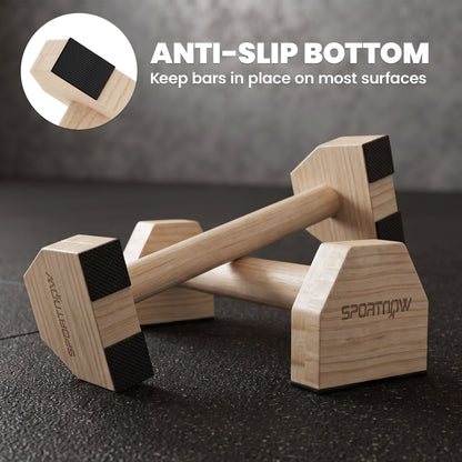 Wooden Parralletes Bars, Push Up Handles with Non-Slip Base, Calisthenics Equipment, for Home Gym, Training