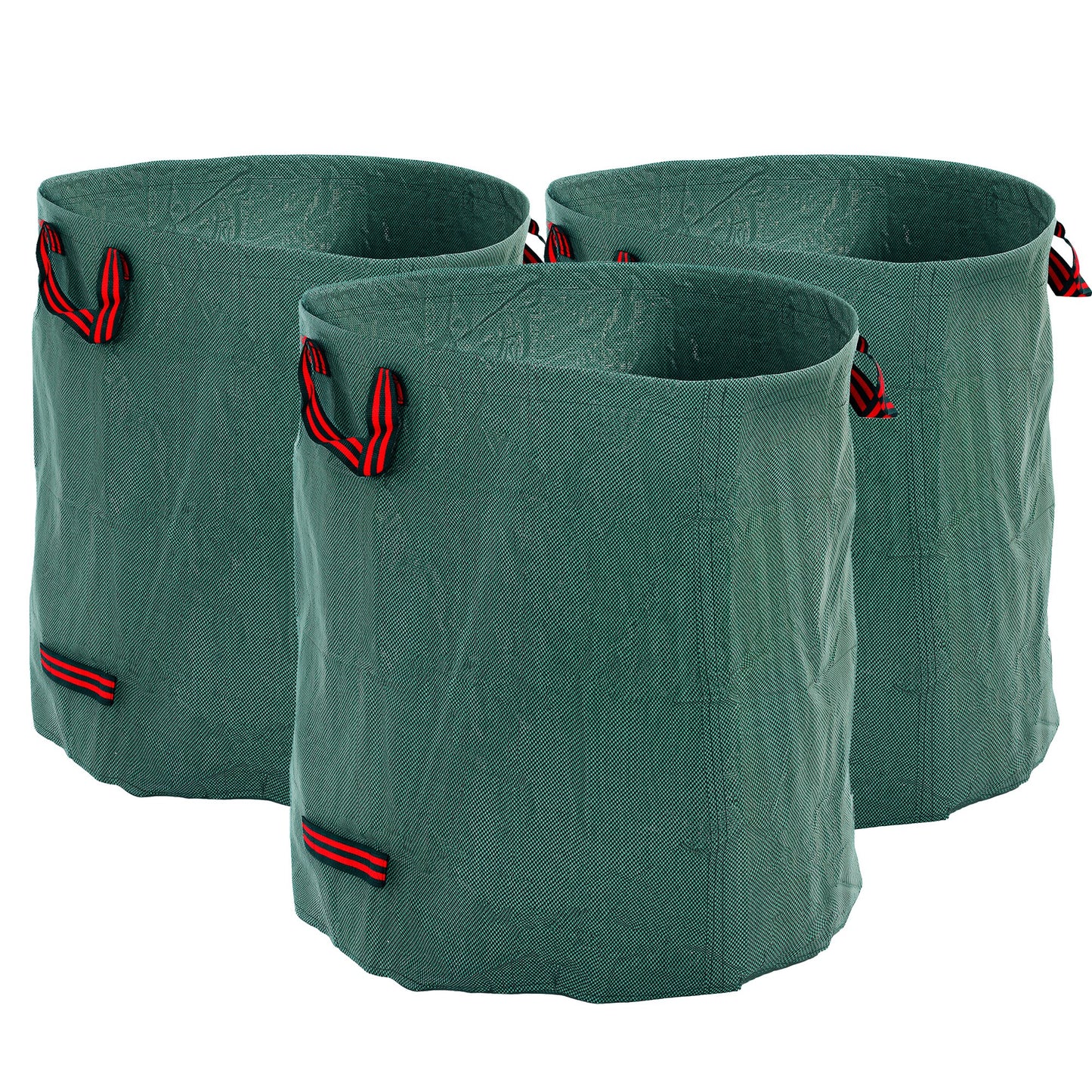Garden Waste Bags, 272L x 3 Heavy Duty Garden Bags, Foldable and Reusable Waste Sacks with Handles for Loading Leaf, Trash