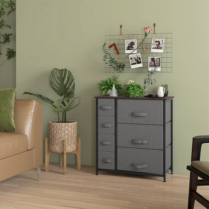 Chest of Drawers with 7 Drawers, Fabric Drawers with Large Storage Space, Drawers Dresser with Metal Frame