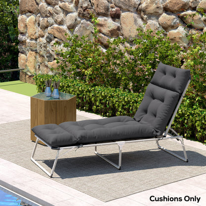 Sun Lounger Cushion Only, 190 x 56 x 10 cm Garden Lounge Chair Cushion, UPF20+ 220gsm Fabric