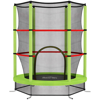 Kids Trampoline, with Enclosure Net, Steel Frame, for Ages 3-6 Years - Green