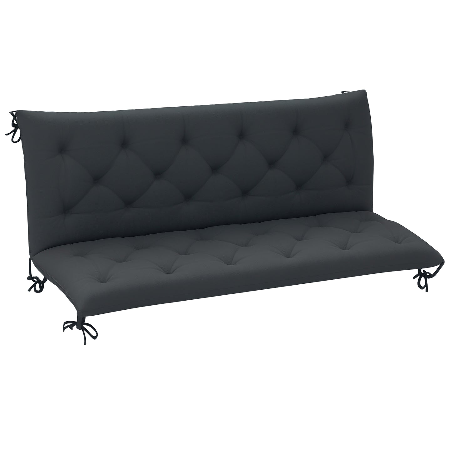 3 Seater Bench Pad, Garden Swing Chair Cushion with Back and Ties
