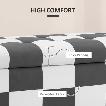 Storage Ottoman, Storage Bench with Wood Legs, Footstool, Footrest with Velvet Surface for Bedroom, Hallway, Living Room