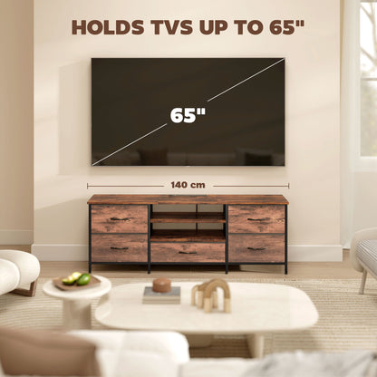 Multi-Storage Industrial TV Stand - Brown/Grey/Black