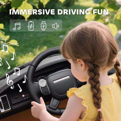 Land Rover Discovery Licensed 12V Kids Electric Car with Remote, 4 Wheel Suspension, Slow Start, Lights, Music, Black