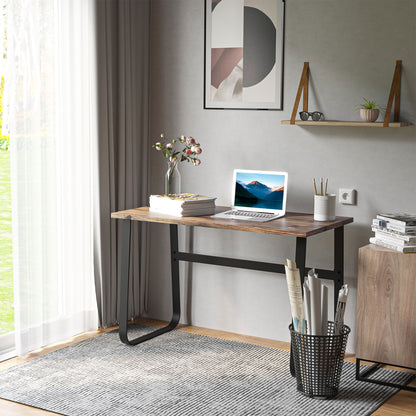 Industrial Writing Desk With Metal Legs, 115 x 58 x 74.5cm, Rustic Brown and Black