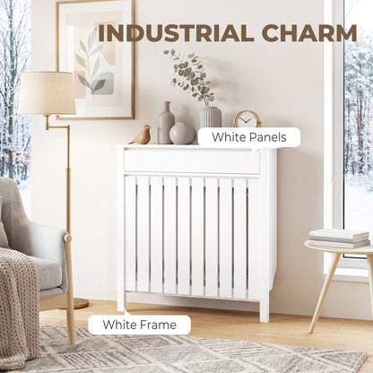 93 x 88.5cm Rustic-Look Radiator Cover - White