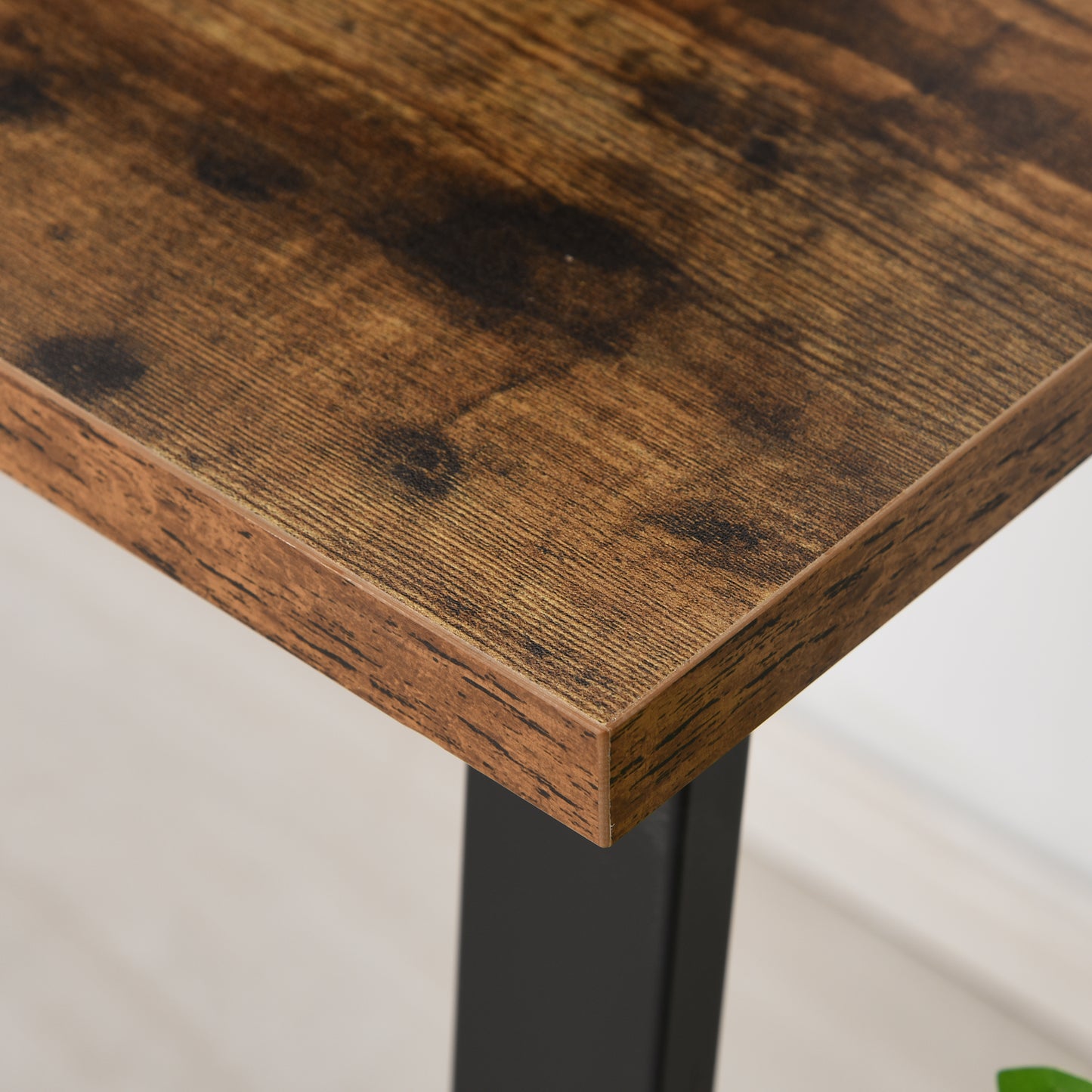 Industrial Writing Desk With Metal Legs, 100 x 58 x 74.5cm, Rustic Brown and Black