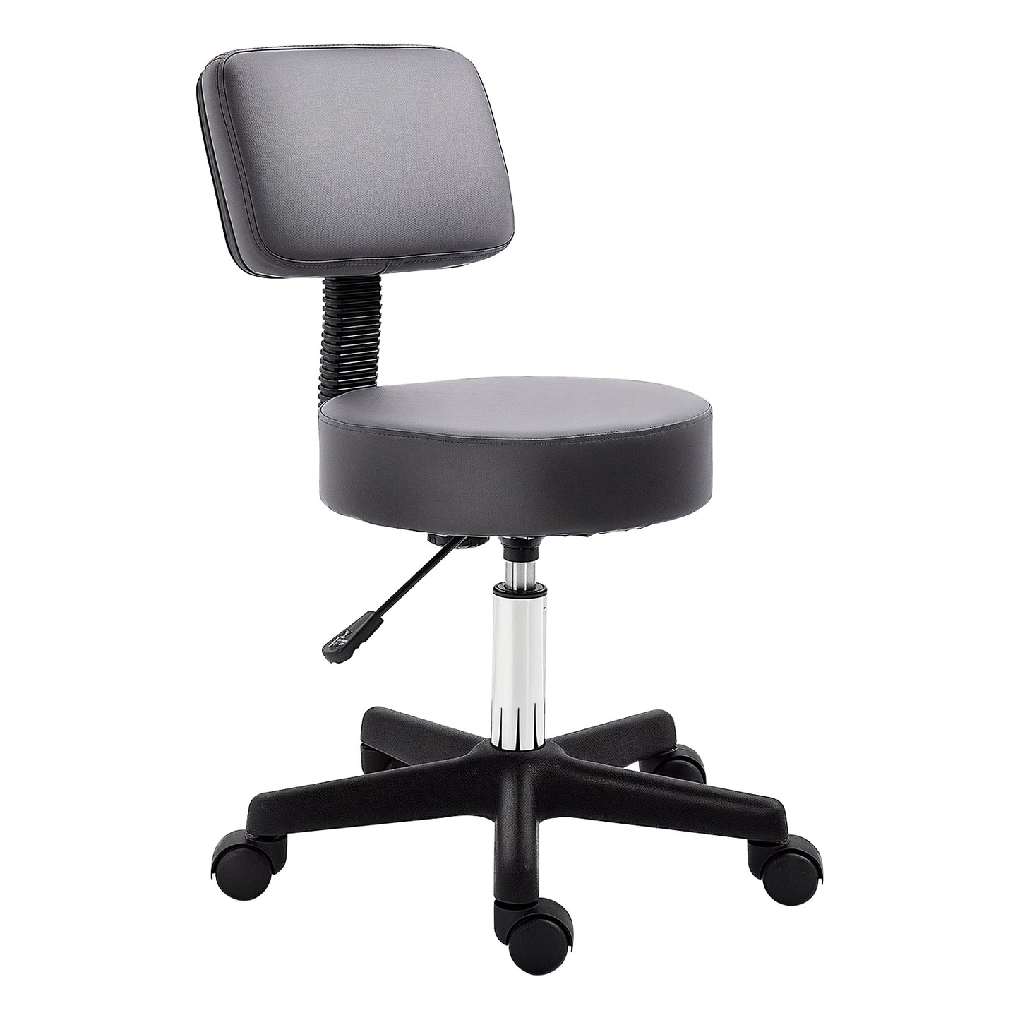 Beautician's Swivel Salon Chair w/ Padded Seat Back 5 Wheels Adjustable Height Salon Hairdressers Tattoo Spa Rolling Cushion