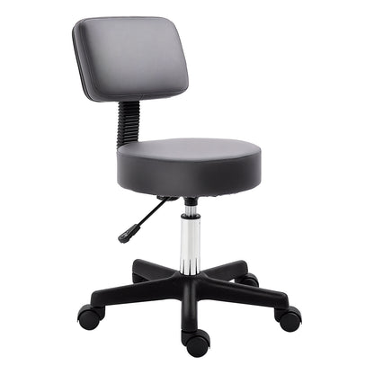 Beautician's Swivel Salon Chair w/ Padded Seat Back 5 Wheels Adjustable Height Salon Hairdressers Tattoo Spa Rolling Cushion