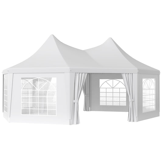 6.8 x 5m Octagonal Marquee Gazebo - White