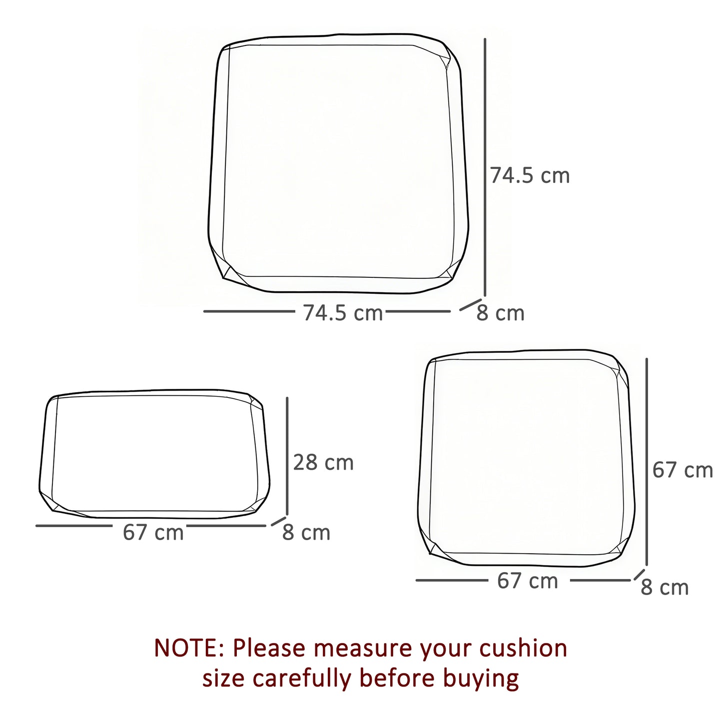 Cushion Cover Replacement Garden Rattan Patio Furniture Seat Cover