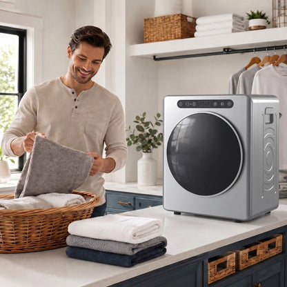 5 kg Compact 40-60℃ Tumble Dryer - Silver Tone