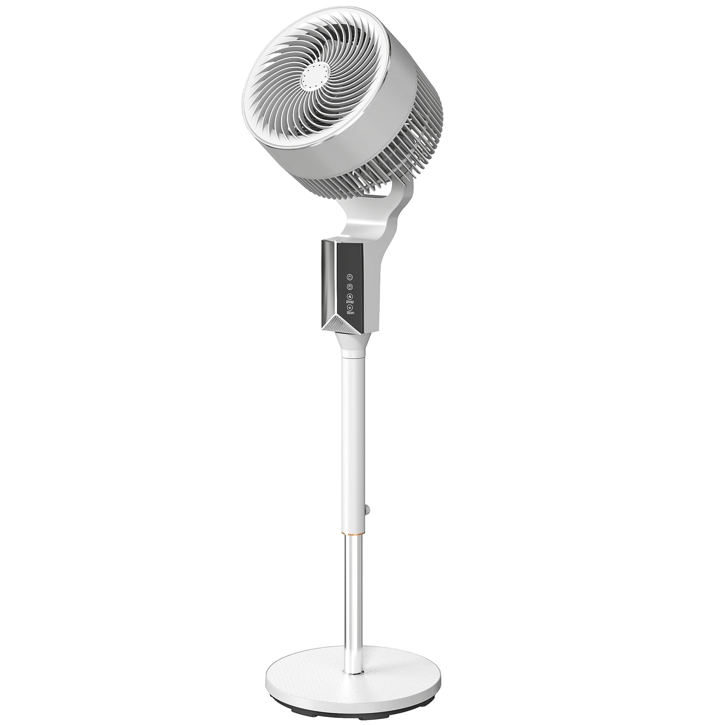 20 dB Silent Standing Fan for Bedroom, 46" Pedestal Fan with Remote, 85° Oscillating, 8 Speeds, White