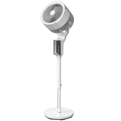 20 dB Silent Standing Fan for Bedroom, 46" Pedestal Fan with Remote, 85° Oscillating, 8 Speeds, White