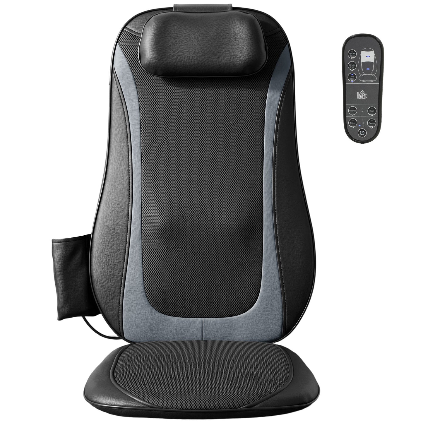Back Massager with Heat, Deep Tissue Kneading Massage Chair with 3-Level Seat Vibration, Massage Chair Pad for Back Pain