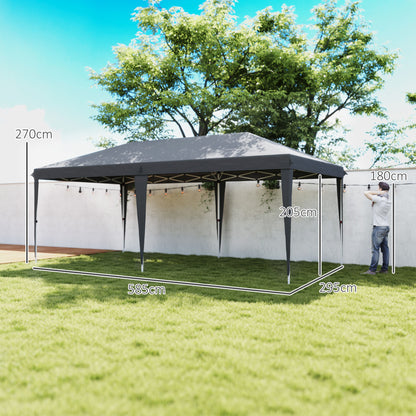 6 x 3 m Pop-Up Steel Frame Gazebo Grey