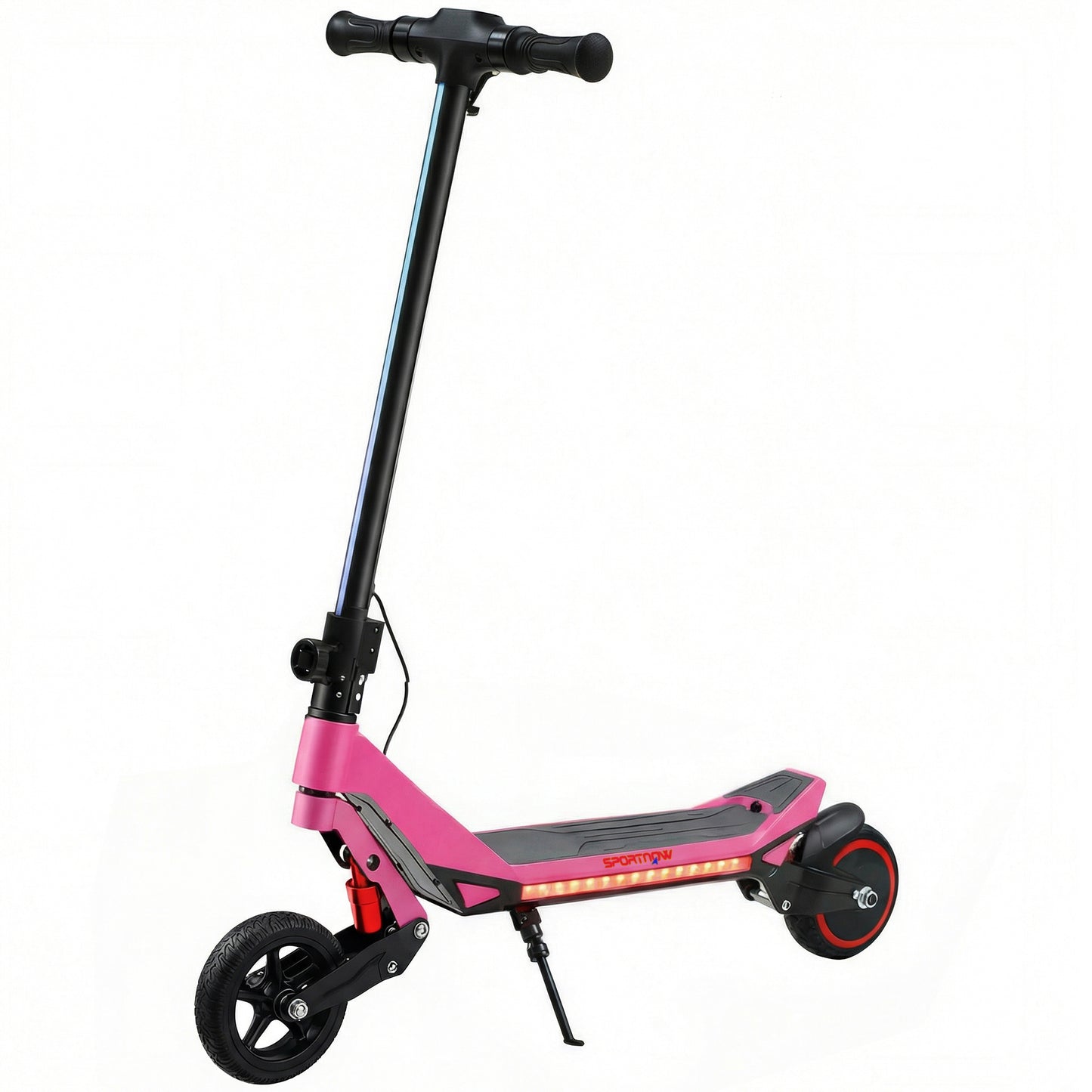 Electric Scooter for Kids, Foldable E Scooter for Age Age 6+ with LED Display, RGB lights, Up to 16km/h, Pink