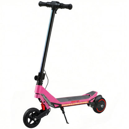 Electric Scooter for Kids, Foldable E Scooter for Age Age 6+ with LED Display, RGB lights, Up to 16km/h, Pink