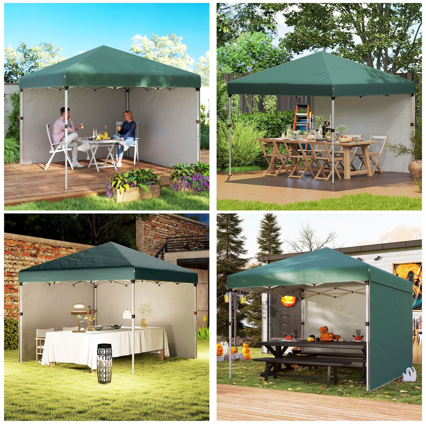 3 x 3 (M) Pop Up Gazebo, UPF 30+ with 2 Sidewalls, Leg Weight Bags and Wheeled Bag
