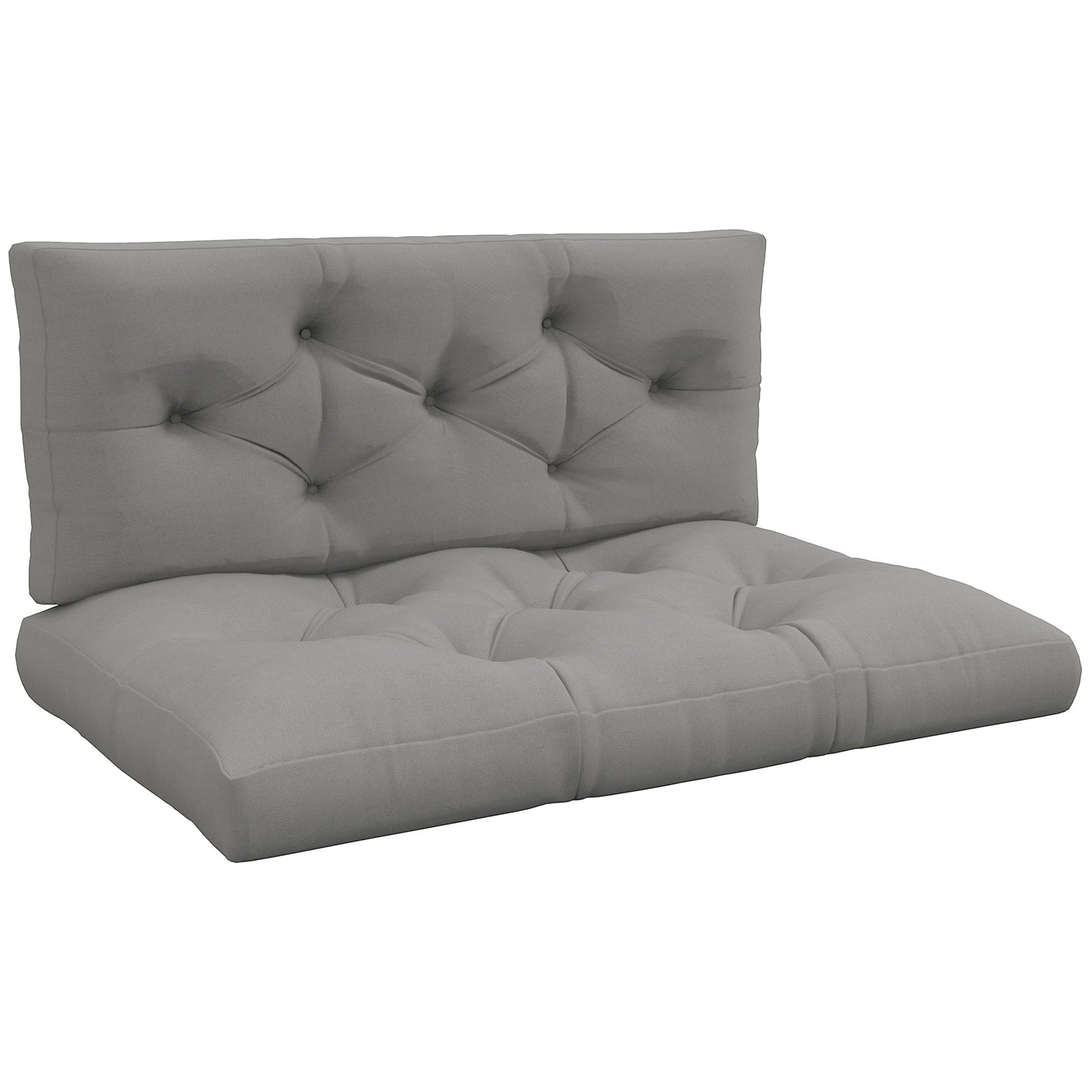 Seat and Back Padded Pallet Cushion Set - Light Grey