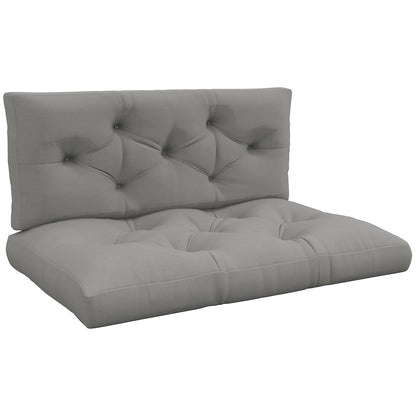 Seat and Back Padded Pallet Cushion Set - Light Grey