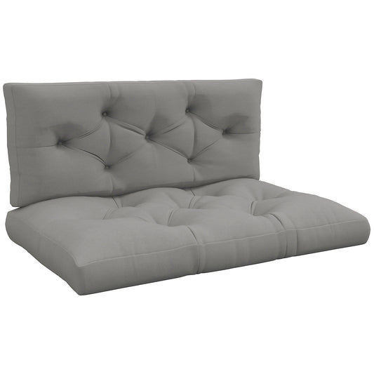 Seat and Back Padded Pallet Cushion Set - Light Grey