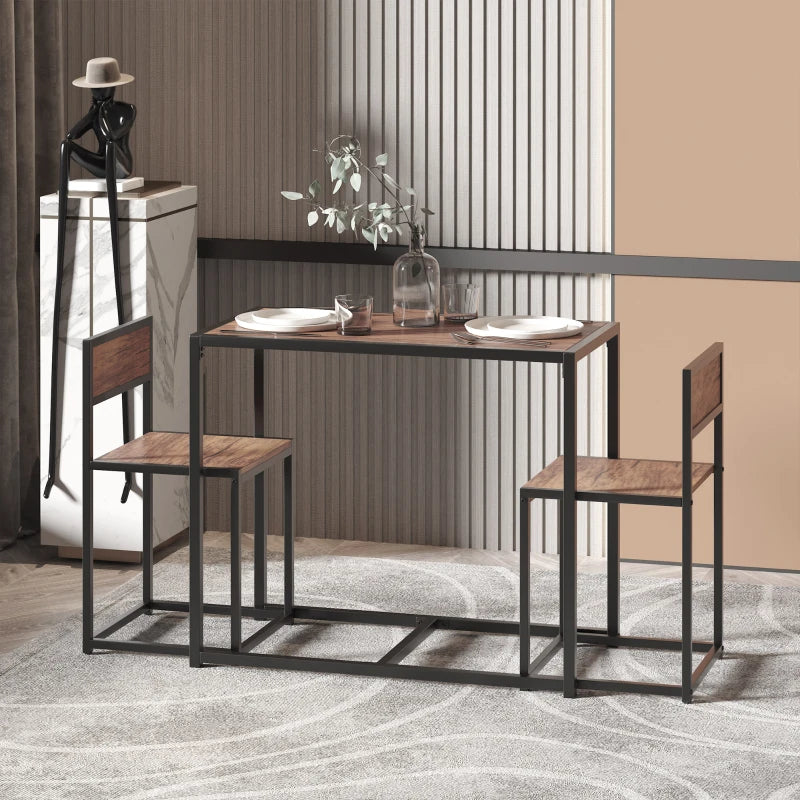 Industrial Design 3 piece Table and Chairs - Steel Frame