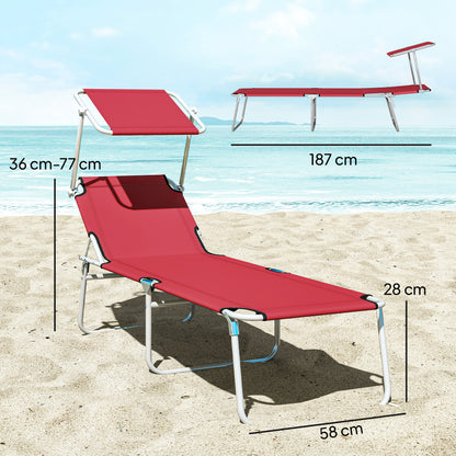 Outdoor Foldable Sun Lounger Set of 2, 4 Level Adjustable Backrest Reclining Sun Lounger Chair with Angle