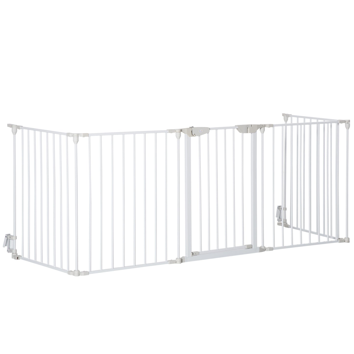 5 Panels Pet Playpen Metal Fence w/ Walk Through Door - White