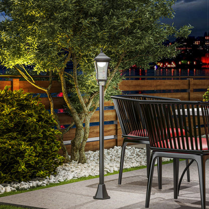 1.3 m Garden Lamp Post Light, LED Outdoor Solar Post Lights, Waterproof IP44 for Patio, Garden, Pathway, Cool White
