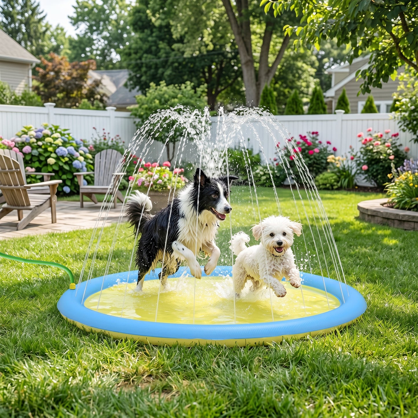 Dog Splash Pad for Pets Dog Bath Pool Water Game