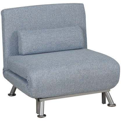 3-in-1 Convertible Chair Bed – Sky Blue