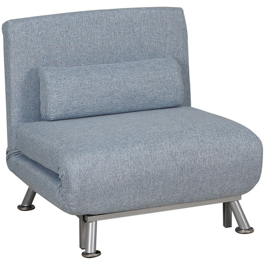 3-in-1 Convertible Chair Bed – Sky Blue