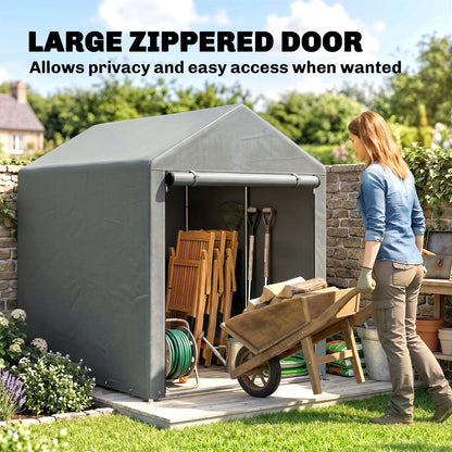 179 x 120cm Temporary Garden Shed, with Accessories - Light Grey