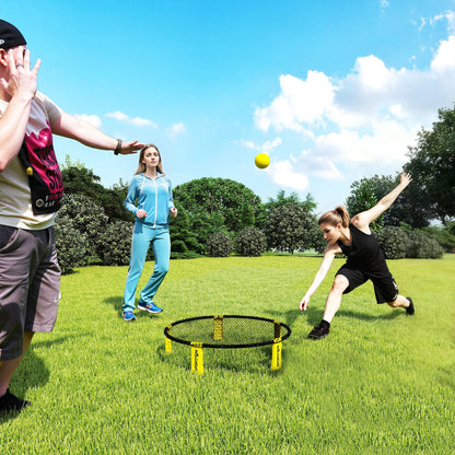 Spike Game Set, Mini Beach Games Set with Net, 3 Balls and Ball Pump, Portable with Carrying Bag for Outdoor Team Sports