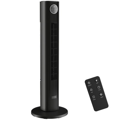 28dB Tower Fan for Bedroom, 36 inch, 8 m/s Velocity Standing Cooling Fan with 80° Oscillating, BLDC Motor, 12 Speeds