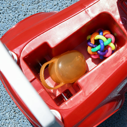 Ride On Fire Truck Foot to Floor Design with Under Seat Storage, Steering Wheel, Music, Light, for 1.5-3 Years, Red