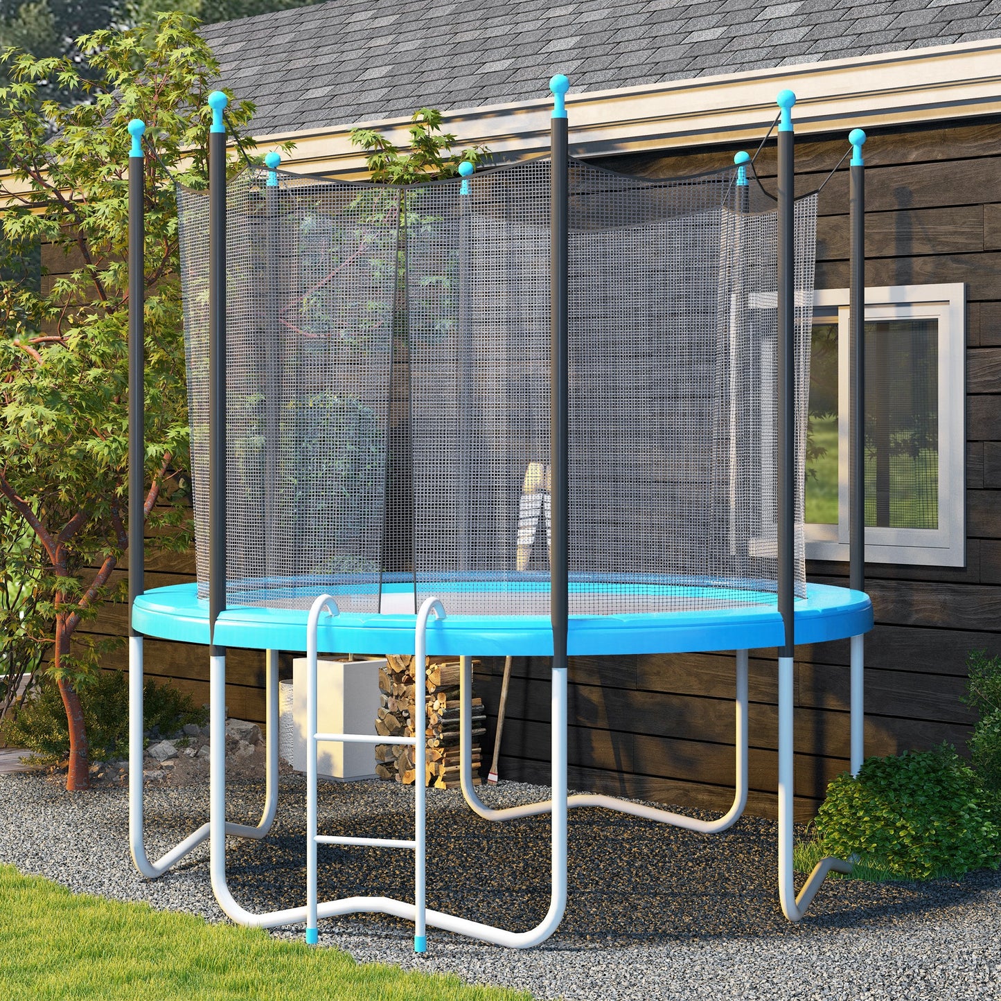 12ft Trampoline Accessories Safety Pad Φ366cm Replacement Surround Padding Thick Foam Pads Light Blue