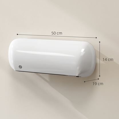 2000W Ceramic Electric Heater with Fan, Adjustable Thermostat, Wall Mounted - White