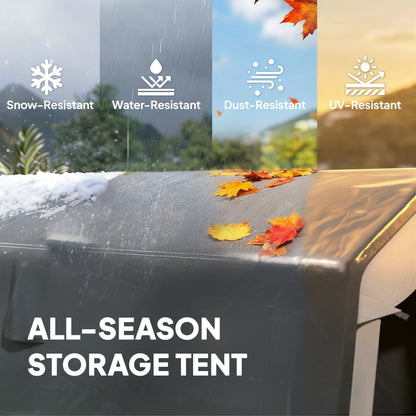 1.8 x 2.4m Garden Storage Shed Tent, Waterproof Portable Shed Shelter for Motorbike, Garden Tools, Bike Storage